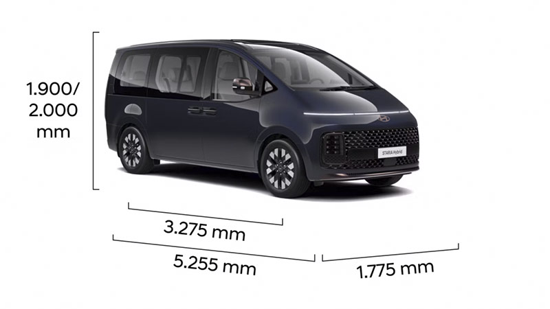 Hyundai STARIA Hybrid - rozměry modelu