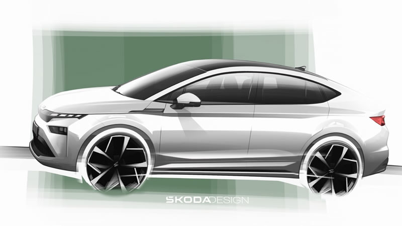 Škoda Enyaq facelift - skici exteriéru